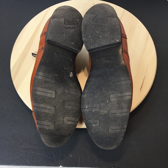 Allen Edmonds Benton 3448 Cap Toe Oxford Shoes Mens 11C Cognac Leather Vibram - Picture 10 of 10